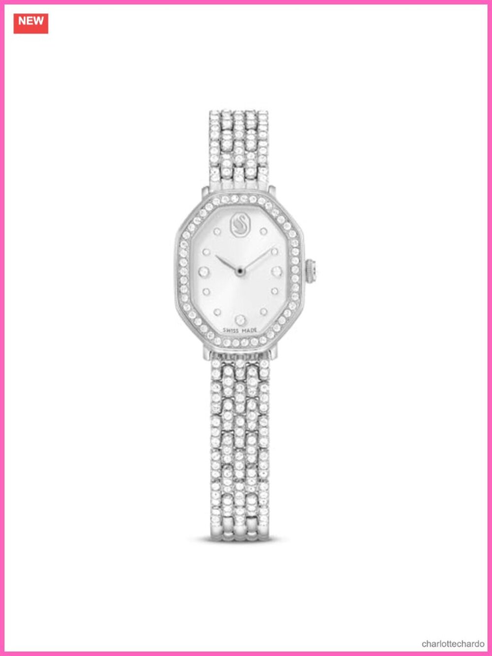 Swarovski Dextera Octagon Watch Swiss Made Stainless Steel Bracelet
